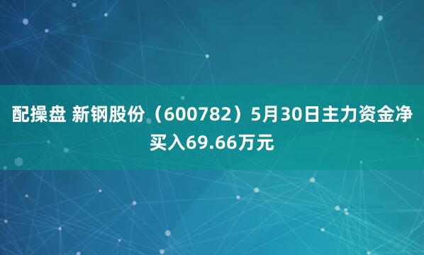 配操盘 新钢股份（600782）5月30日主力资金净买入69.66万元